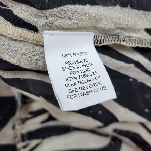 Womens Zebra Print Duster Size Small Tassle Tie‎ Beaded Animal Print Beac… - Picture 8 of 10